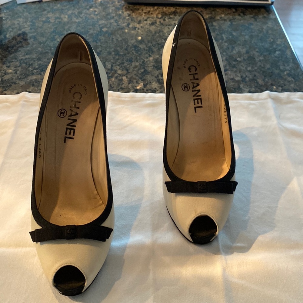 **AUTHENTIC** Chanel Peep Toe Pumps